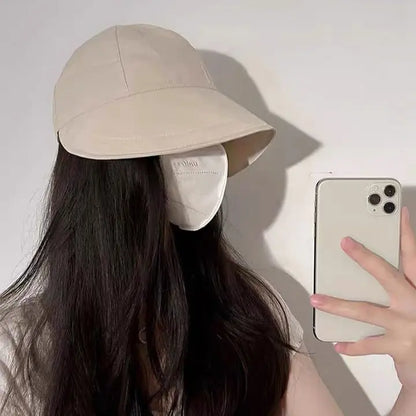 Foldable Sun Hat Summer Outdoor Beach Fisherman Hat Sun Protection Adjustable Cotton Wide Brim Women'S Fisherman Hat