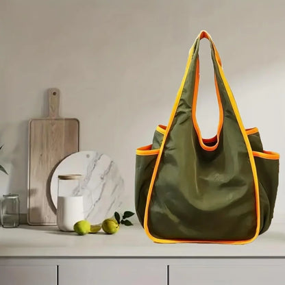 Reusable Drawstring Tote Bag for Shopping Travel and Grocery Lightweight Compact Eco Friendly and Foldable Design