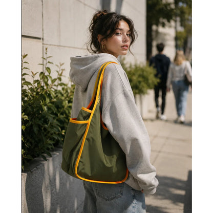Reusable Drawstring Tote Bag for Shopping Travel and Grocery Lightweight Compact Eco Friendly and Foldable Design