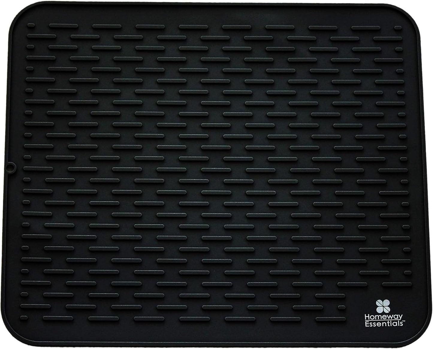 Silicone Dish Drying Mat - 21 X 18 - Extra Large Dish Drying Mat, Counter Top Mat, Dish Draining Mat, Sink Mat, Large Silicone Trivet (EXTRA LARGE, BLACK)