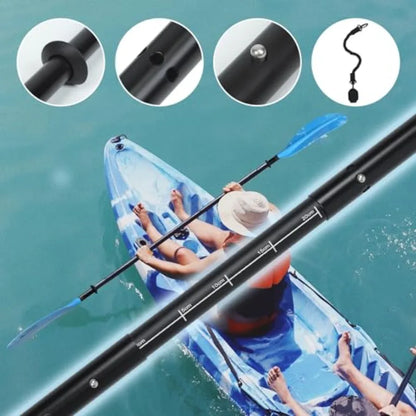 Adjustable Kayak Paddle Boat Oar: Kayak Canoe Paddles 90-98 Inch/230-250Cm - Aluminum Floating Kayaking Fishing Oars with Paddl