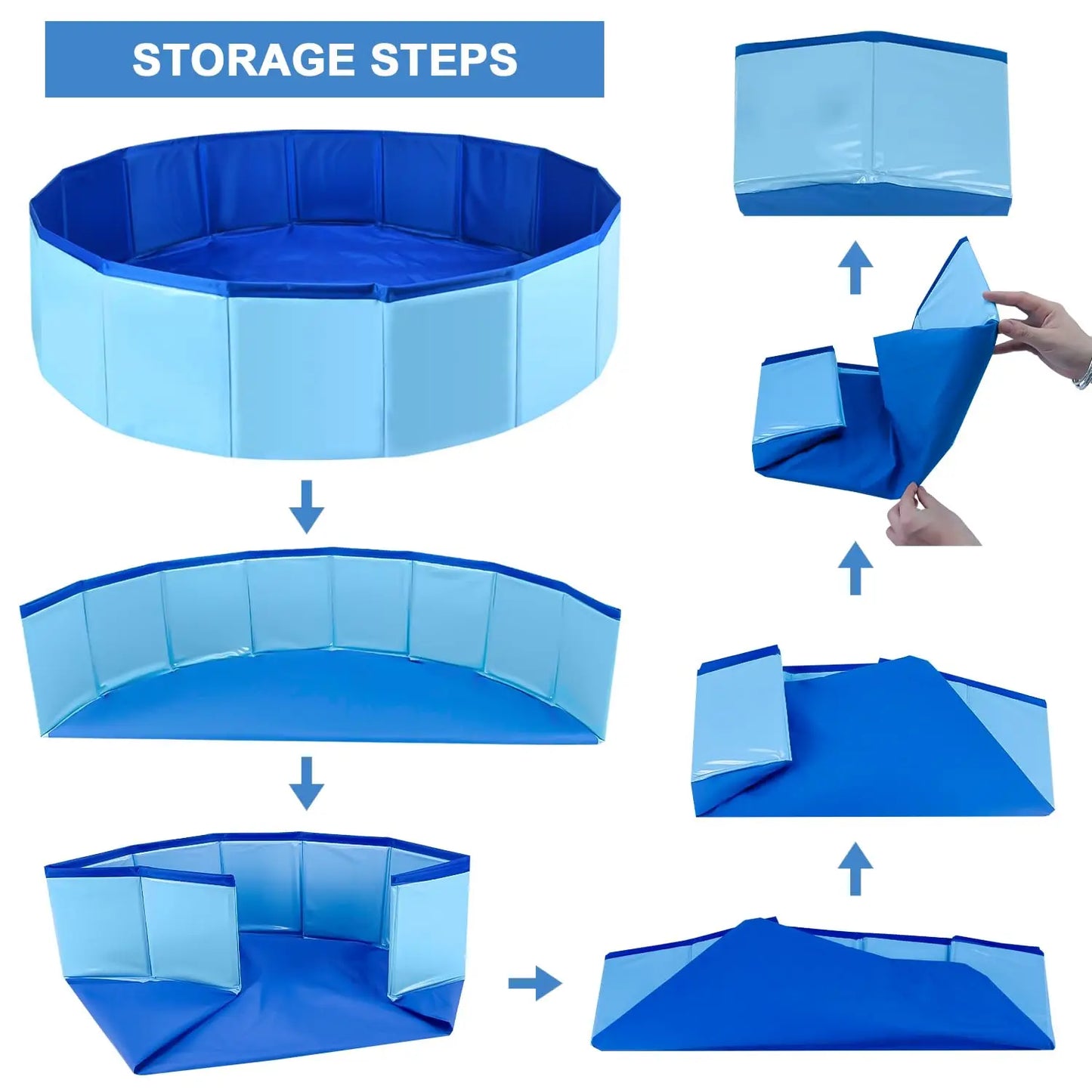 Portable Dog Pool PVC Pet Swimming Bathtub Collapsible Hard Plastic Pool for Pets to Swim and Bath