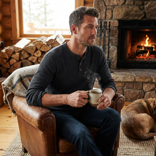 Mens Henley Shirt lifestyle